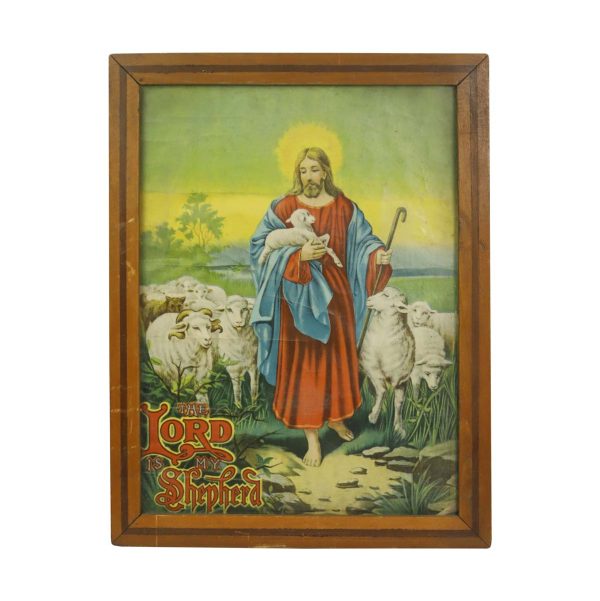 Religious Antiques - The Lord is My Shepherd Framed Print