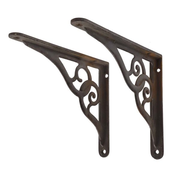 Shelf & Sign Brackets - Pair of Victorian Cast Iron Shelf Brackets