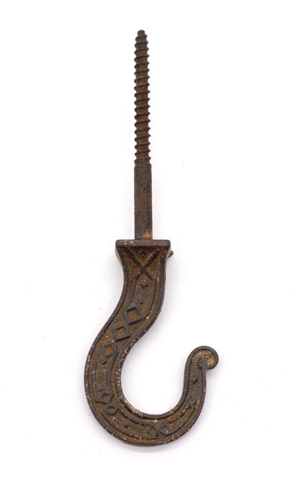 Single Hooks - Antique Victorian Cast Iron Plant Ceiling Hook