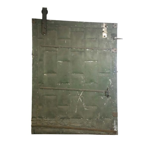 Specialty Doors - Reclaimed Green Painted Steel Over Wood Victor MFG. Co. Fire Door