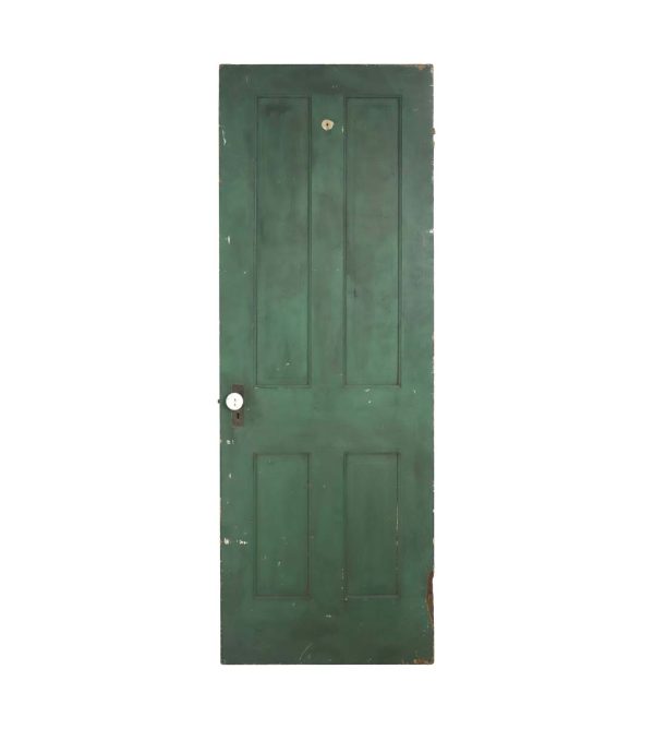 Standard Doors - Vintage Green Painted 4 Pane Pine Passage Door 77.5 x 27.5