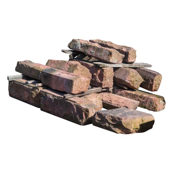 Stone & Terra Cotta - Reclaimed Irregular Cut Red Sandstone Pieces