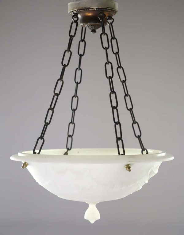 Up Lights - Victorian Molded Milk Glass Hanging Pendant Light