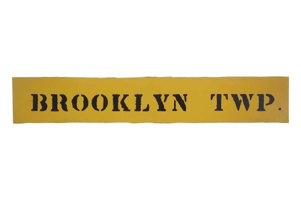 Vintage Signs - Vintage 24 in. Yellow Enameled Brooklyn TWP Street Sign