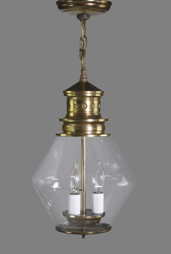 Wall & Ceiling Lanterns - 1930s Neoclassical Polished Brass Lantern Pendant Light