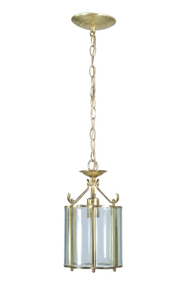 Wall & Ceiling Lanterns - Traditional Round Polished Brass Lantern Pendant Light