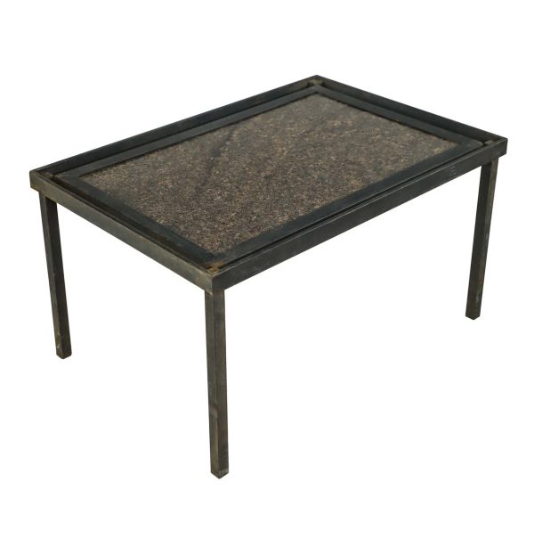 Altered Antiques - Handcrafted Brown Marble Top Steel Frame Coffee Table