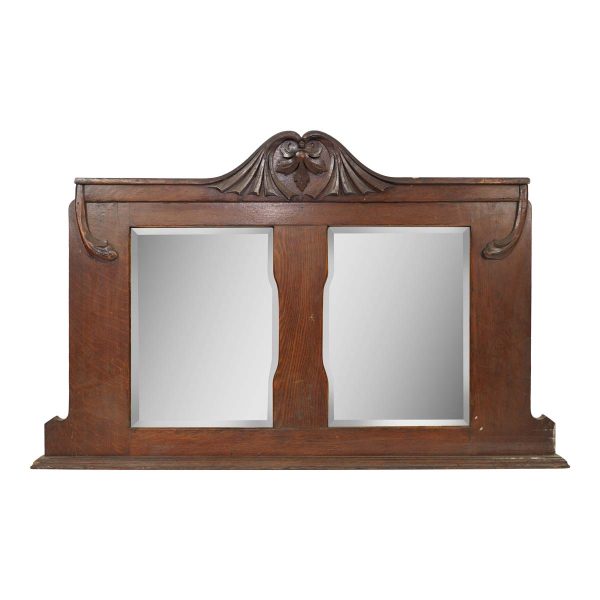 Antique Mirrors - Reclaimed Wood Beveled Double Furniture Mirror Mount