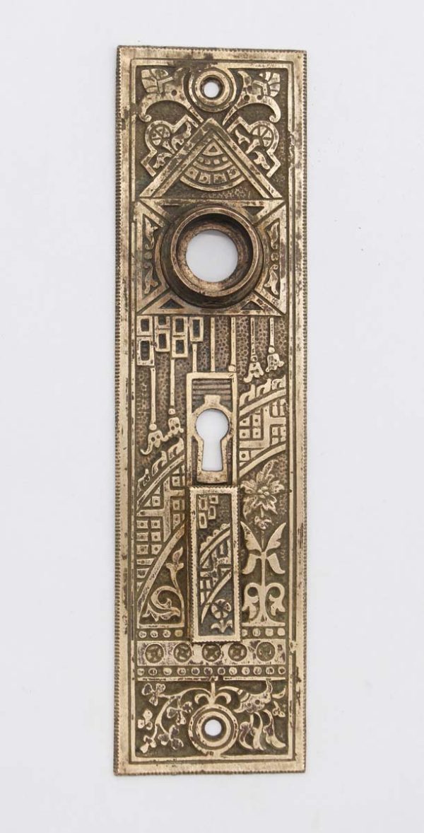 Back Plates - Antique 7.25 in. Bronze Aesthetic Double Keyhole Entry Door Back Plate