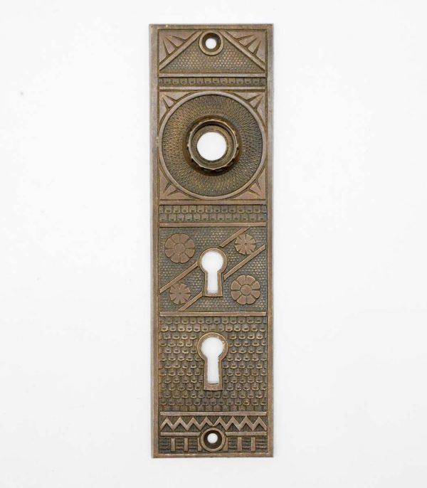 Back Plates - Antique 8 in. Aesthetic Double Keyhole Bronze Door Back Plate