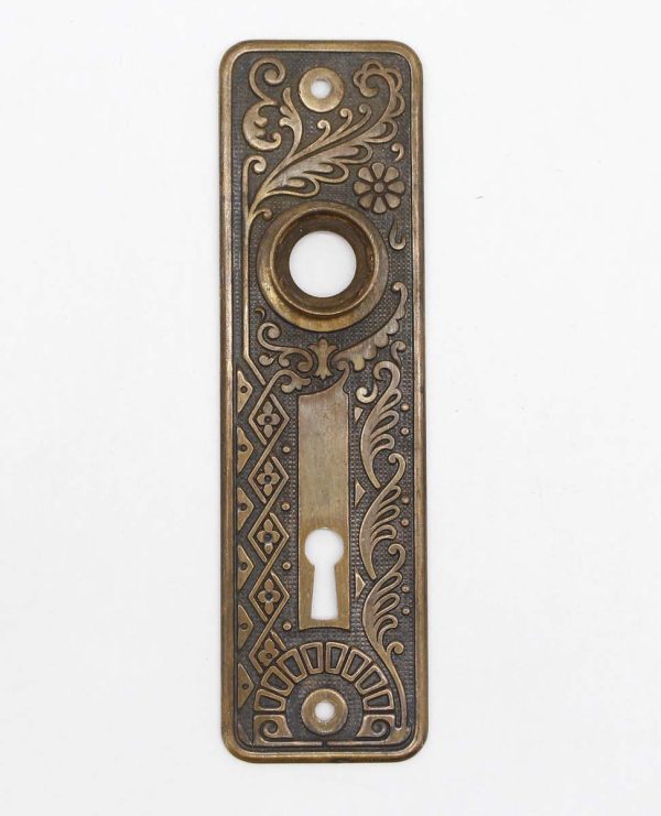 Back Plates - Victorian 5.5 Brass Passage Door Back Plate with Keyhole