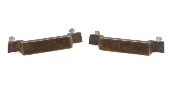 Cabinet & Furniture Pulls - Pair of Vintage 5.375 in. Brass Cup Drawer Pulls