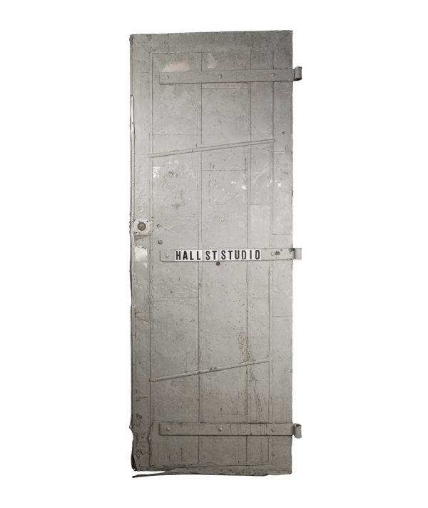 Commercial Doors - Vintage Steel Wrapped Gray Fire Commercial Door 98 x 36.25