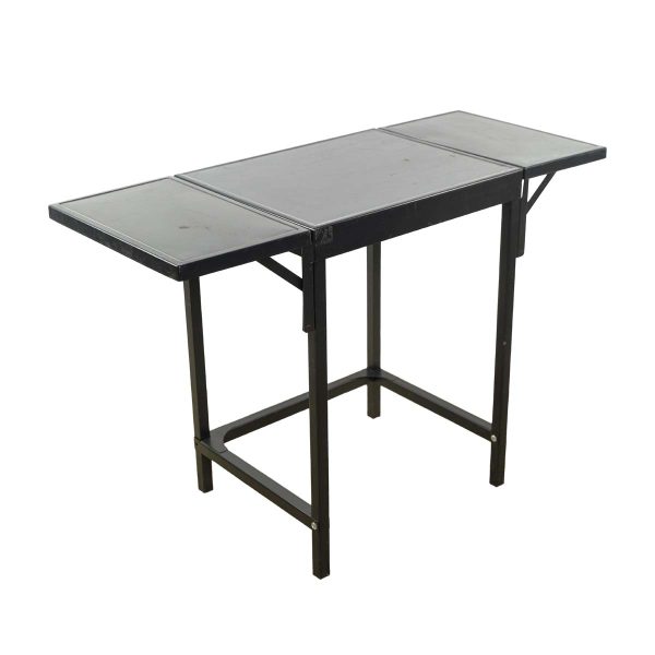 Commercial Furniture - Black Steel Utility Table with Fold Out Extensions