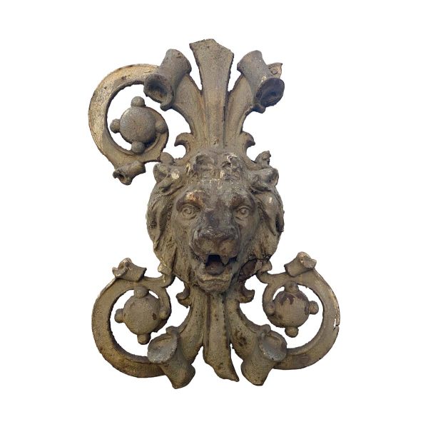 Decorative Metal - Architectural 25 in. Painted Cast Iron Lion Crest