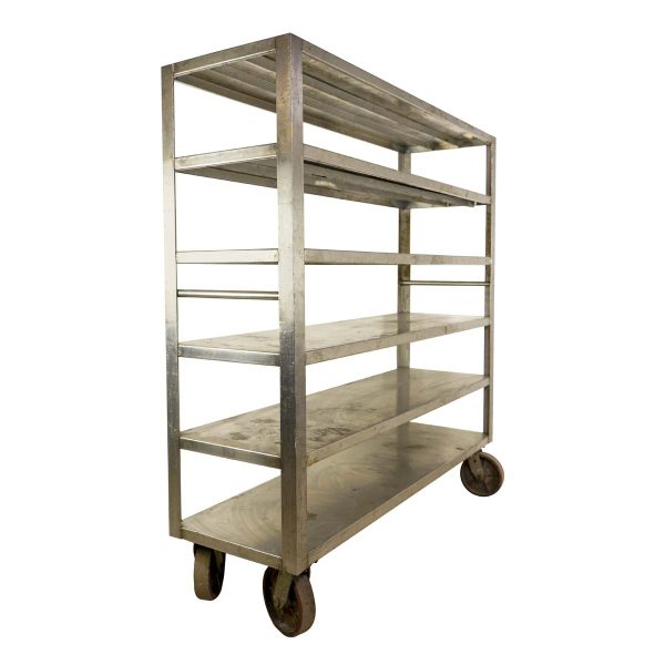 Kitchen - Reclaimed 6 Shelves Stainless Steel Cart Transporter