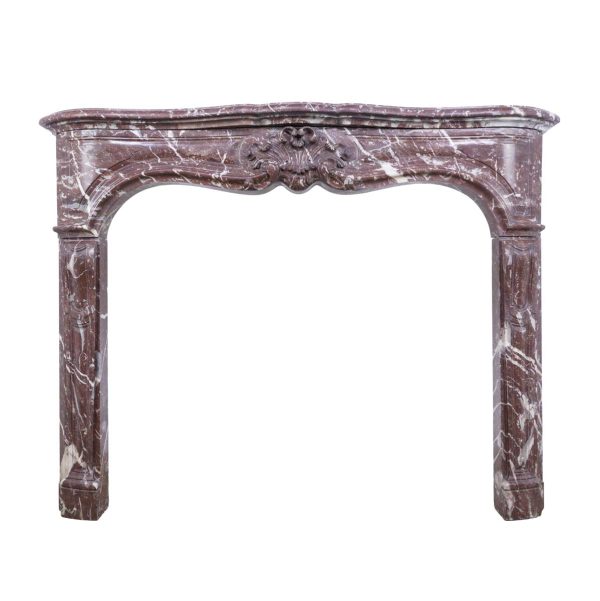Marble Mantel - 19th Century French Louis XV Rouge Royal Marble Mantel