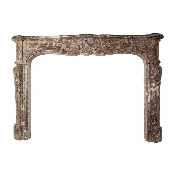 Marble Mantel - Antique Louis XV Style Rouge Royal Marble Mantel
