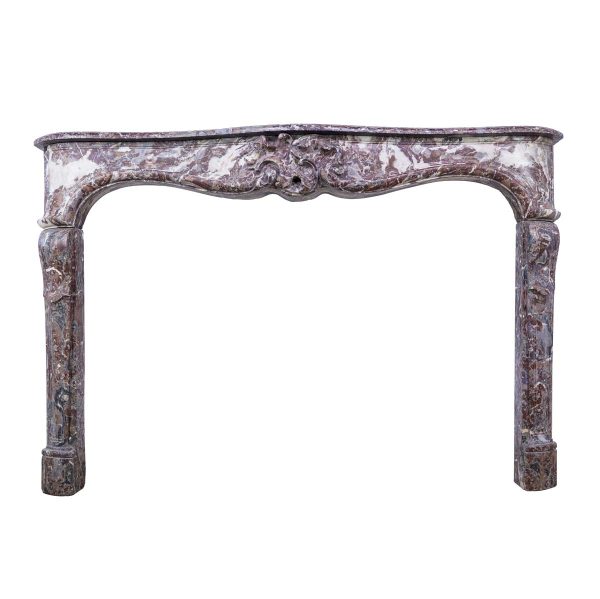 Marble Mantel - Period French Louis XV Rouge Royal Marble Mantel