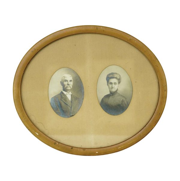 Photographs - Antique Oval Pine Framed Portraits