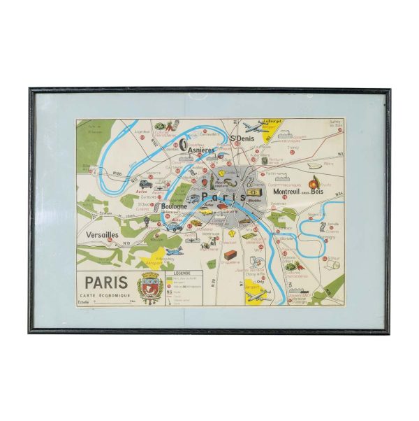 Posters - Framed Matted Map of Paris