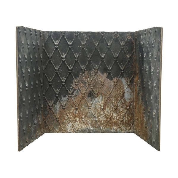 Screens & Covers - Antique Cast Iron Fireplace Back with Side Walls