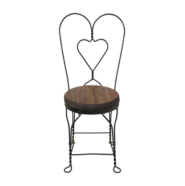 Seating - Antique Twisted Wire Ice Cream Parlor Chair with Maple Seat