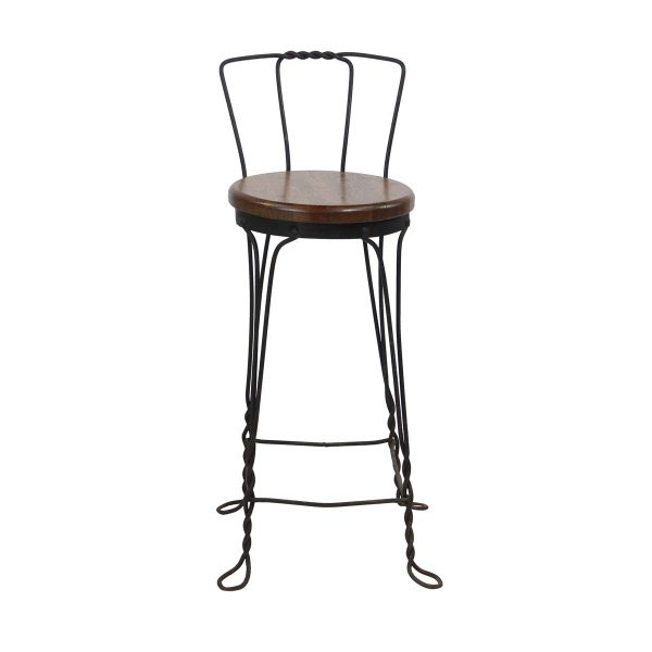 Seating - Restored Vintage Wrought Iron Bar Height Chair