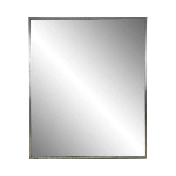 Antique Mirrors - Reclaimed Industrial Nickel Framed Wall Mirror 36 x 30
