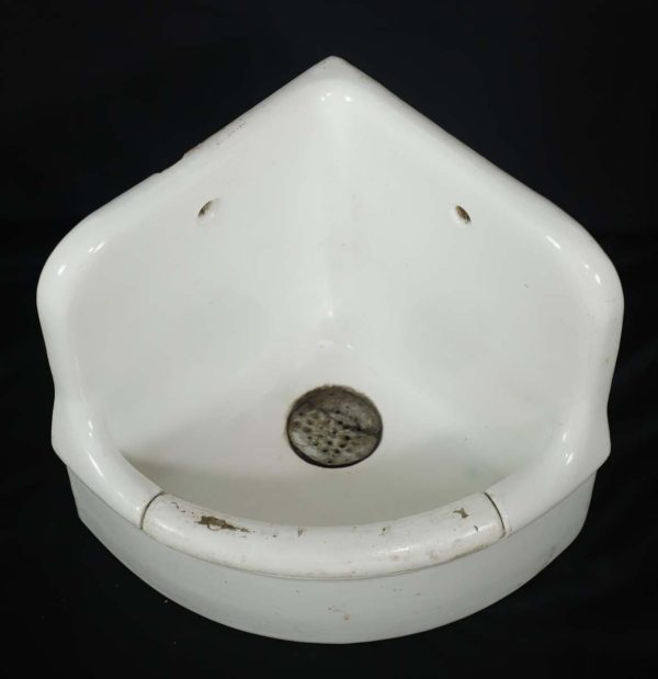 Bathroom - Antique White 12 in. Ceramic Corner Sink