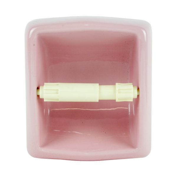 Bathroom - Vintage Pink Porcelain Recessed Toilet Paper Holder