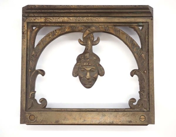 Decorative Metal - Reclaimed Art Deco Bronze Head Figure Applique