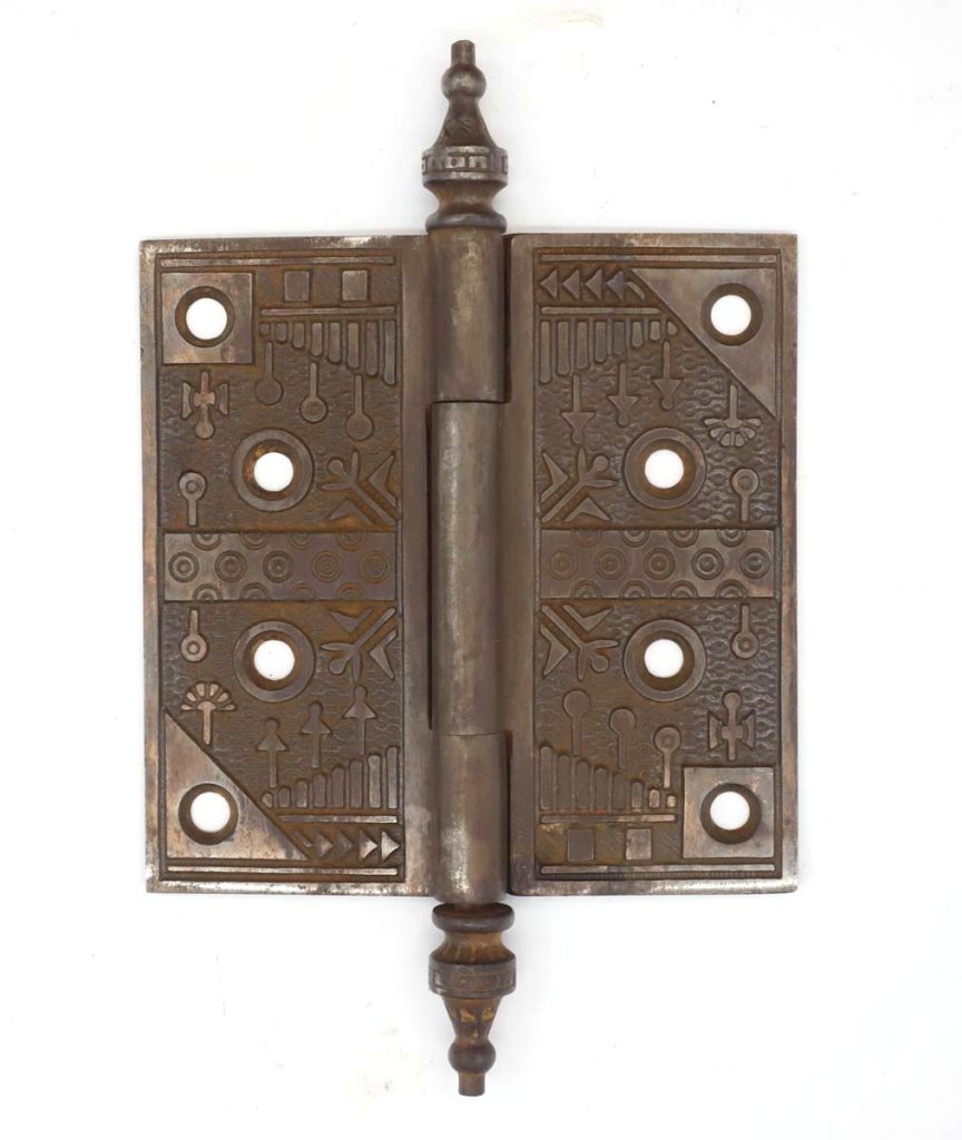 Antique 4.5 x 4.5 Cast Iron Eastlake Butt Door Hinge | Olde Good Things