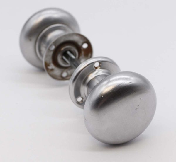 Door Knob Sets - Vintage Brushed Nickeled Brass 2.25 in. Passage Door Knob Set