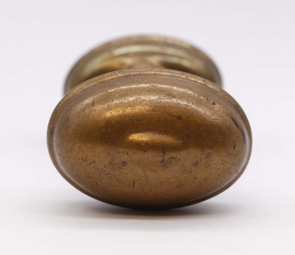 Door Knobs - Pair of Antique Cast Brass Oval Door Knobs