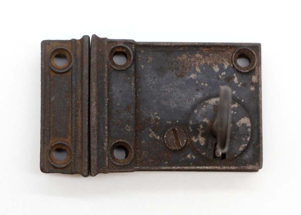 Door Locks - Antique 3.5 in. Cast Iron Rim Surface Door Lock with Key