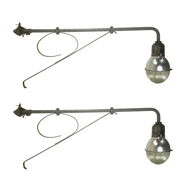 Exterior Lighting - Pair of Industrial Exterior Prismatic Street Lamps