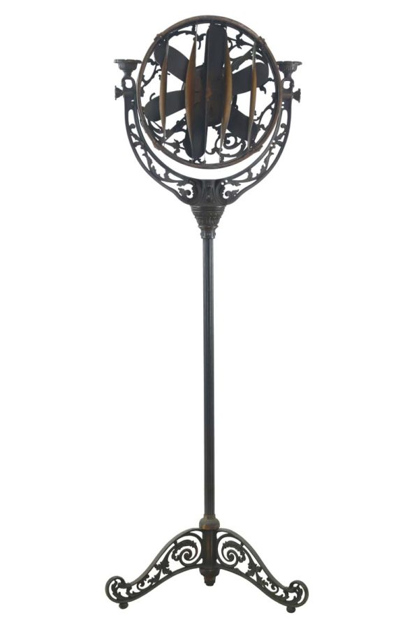Fans - Antique Victor Luminaire Electric Commercial Parlor Fan Lamp