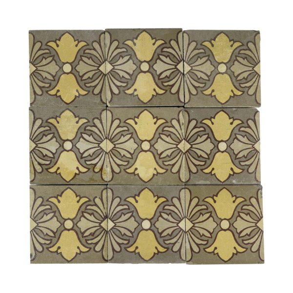 Floor Tiles - Antique Boch Freres Spanish Style Encaustic Floor Tile Set