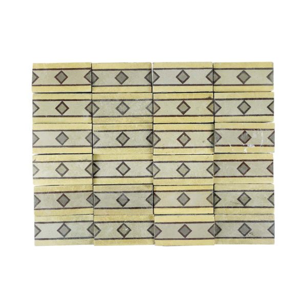Floor Tiles - Antique Neutral Diamond Encaustic 6.75 x 3.25 Floor Tile Set
