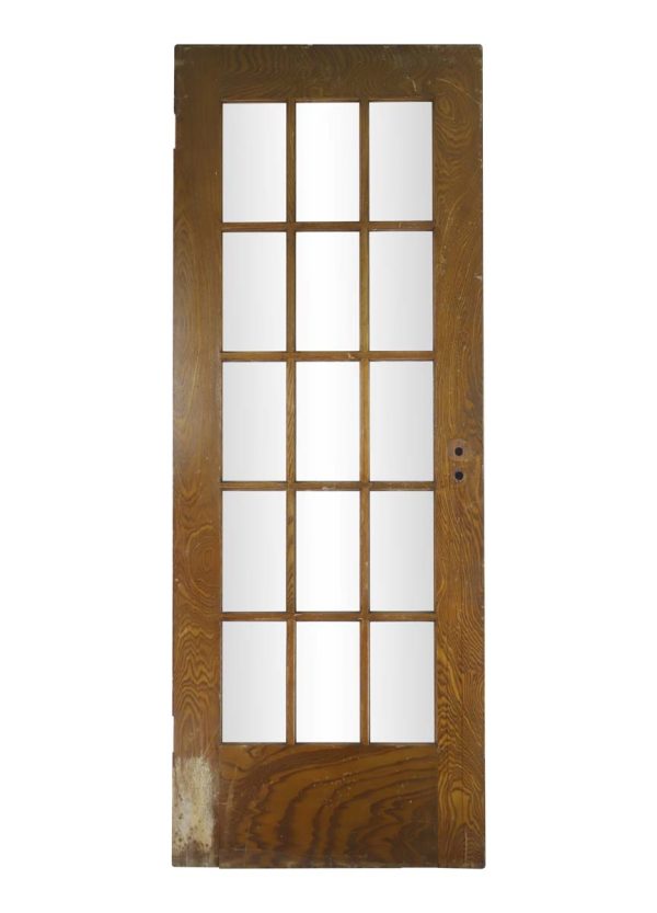 French Doors - Vintage 15 Lite Pine French Door 80 x 30