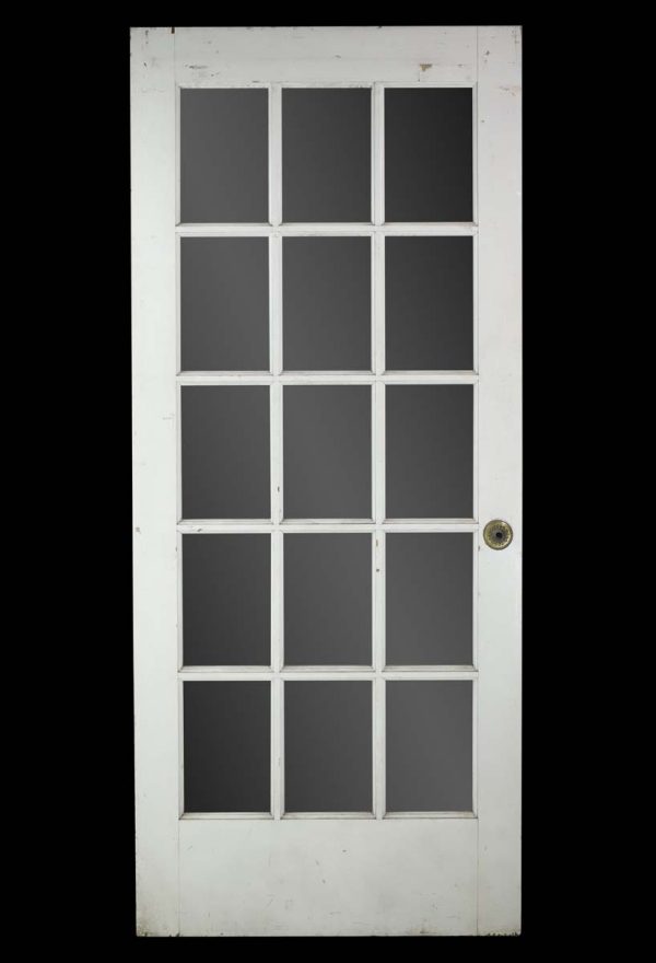 French Doors - Vintage 15 Lite White Pine French Door 83 x 36