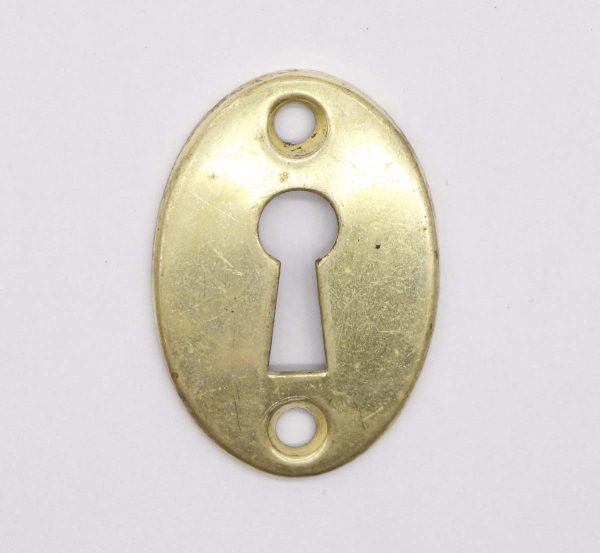 Keyhole Covers - Vintage Polished Brass Oval Door Keyhole Cover