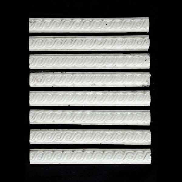 Liners Tiles - Antique 6 in. White Braided Design Porcelain Linear Wall Tile