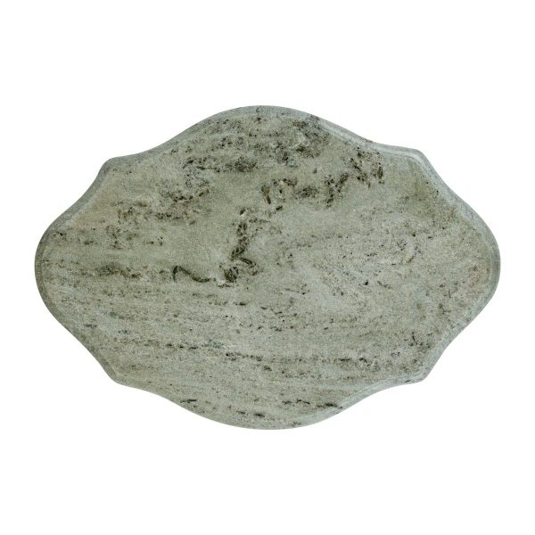 Marble Slabs - 26 in. Aesthetic Shaped Gray Colored Marble Tabletop