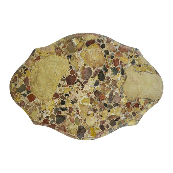 Marble Slabs - 26 in. Aesthetic Shaped Neutral Mix Colored Marble Tabletop