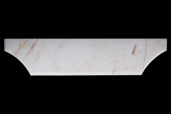 Marble Slabs - Portugal Made Curved Sided White & Tan Marble Tabletop