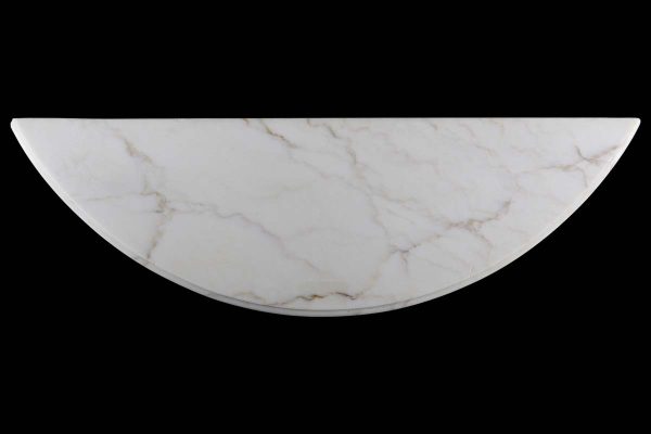 Marble Slabs - Portugal Made Rounded White Marble Tabletop