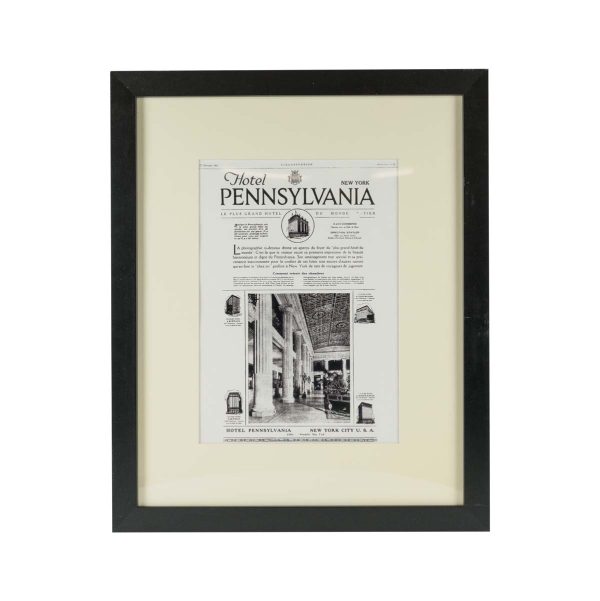 Other Wall Art  - 1921 Framed French The Hotel Pennsylvania Advertisement