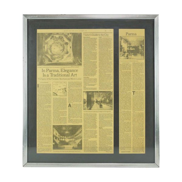 Other Wall Art  - Framed Matted New York Times Parma Italy Newspaper Article